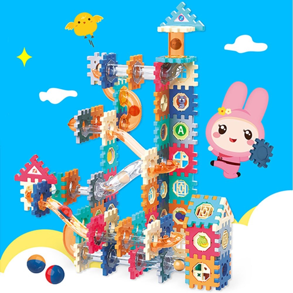 📚幼福文化📚忍者兔創意城堡積木滾珠遊戲組 9126-18 軌道球 機關球 創造力 空間感 邏輯推理 資優教育-細節圖4