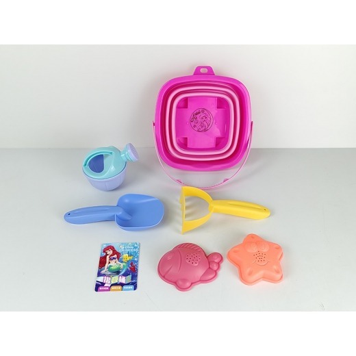 📚京甫出版社📚正版授權 迪士尼公主 摺疊桶玩沙組QH038C ST安全玩具 夏天玩具 玩水玩沙工具-細節圖2