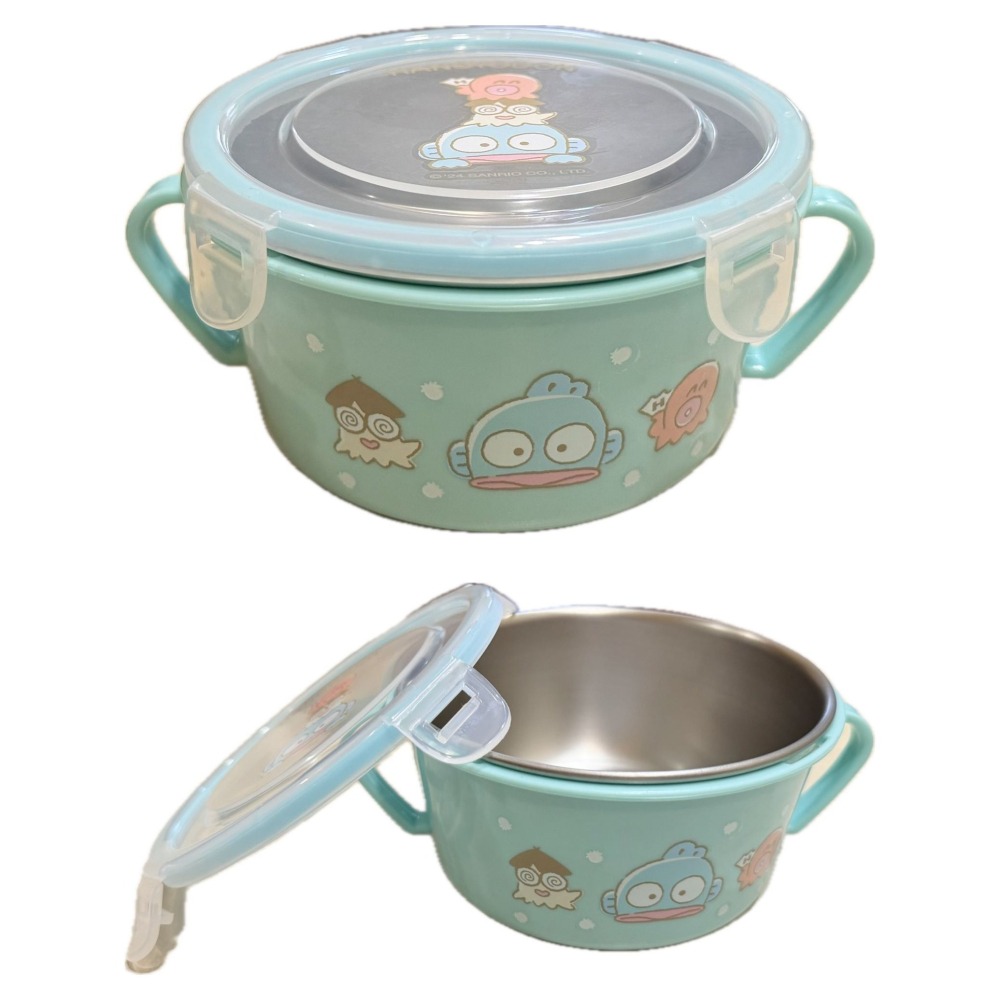 📚敦景企業📚台灣製 正版授權 不銹鋼雙耳隔熱餐碗 幼兒園餐碗 兒童餐碗 午餐碗 人魚漢頓 蠟筆小新 吉伊卡哇 安全-細節圖6