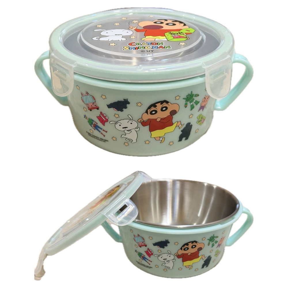 📚敦景企業📚台灣製 正版授權 不銹鋼雙耳隔熱餐碗 幼兒園餐碗 兒童餐碗 午餐碗 人魚漢頓 蠟筆小新 吉伊卡哇 安全-細節圖7