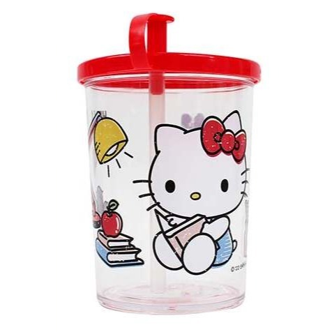 ⭐敦景企業⭐正版授權 台灣製 兒童吸管杯 塑膠杯 學習杯 幼兒 喝水杯 kitty 酷洛米 大耳狗喜拿-細節圖3