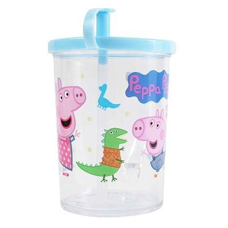 ⭐敦景企業⭐正版授權 台灣製 兒童吸管杯 塑膠杯 學習杯 幼兒 喝水杯 佩佩豬 粉紅豬小妹 汪汪隊立大功-細節圖3