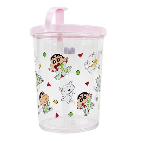 ⭐敦景企業⭐正版授權 台灣製 兒童吸管杯 塑膠杯 學習杯 幼兒 喝水杯 巧虎 巧連智 蠟筆小新-細節圖5