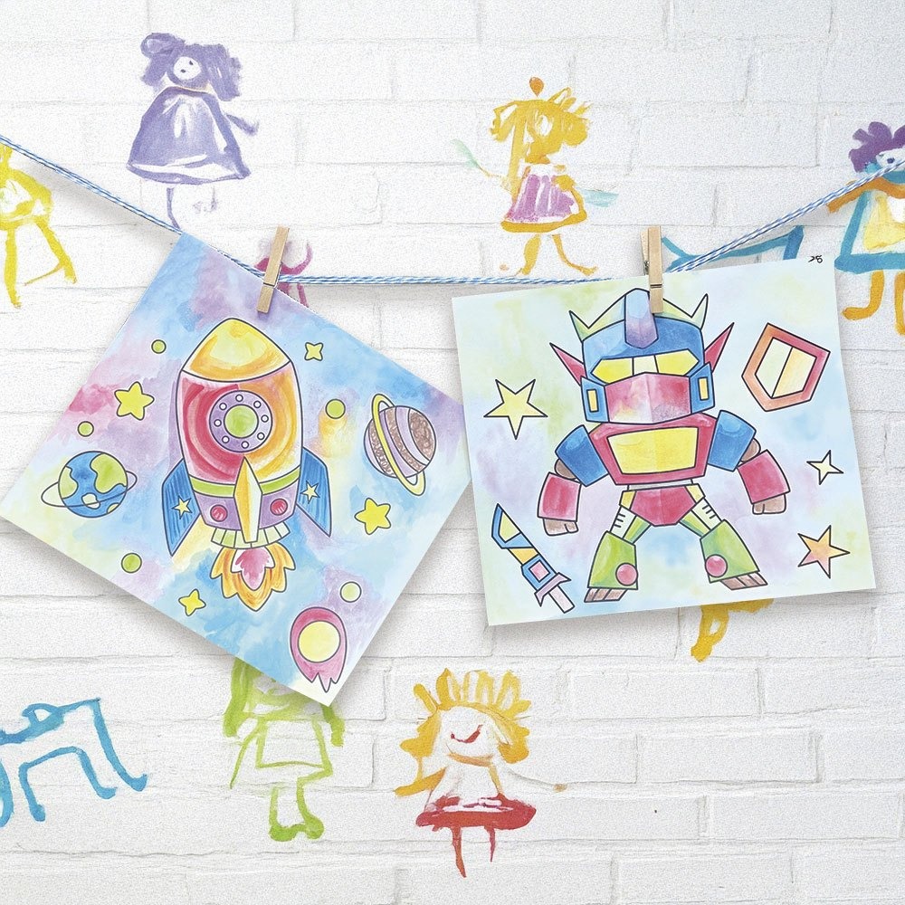 📚幼福文化📚神奇紙水彩沾水畫 交通工具&機器人 動物王國 恐龍世界 童話公主 著色本 塗鴉 水彩畫 美術創作 幼兒畫-細節圖7