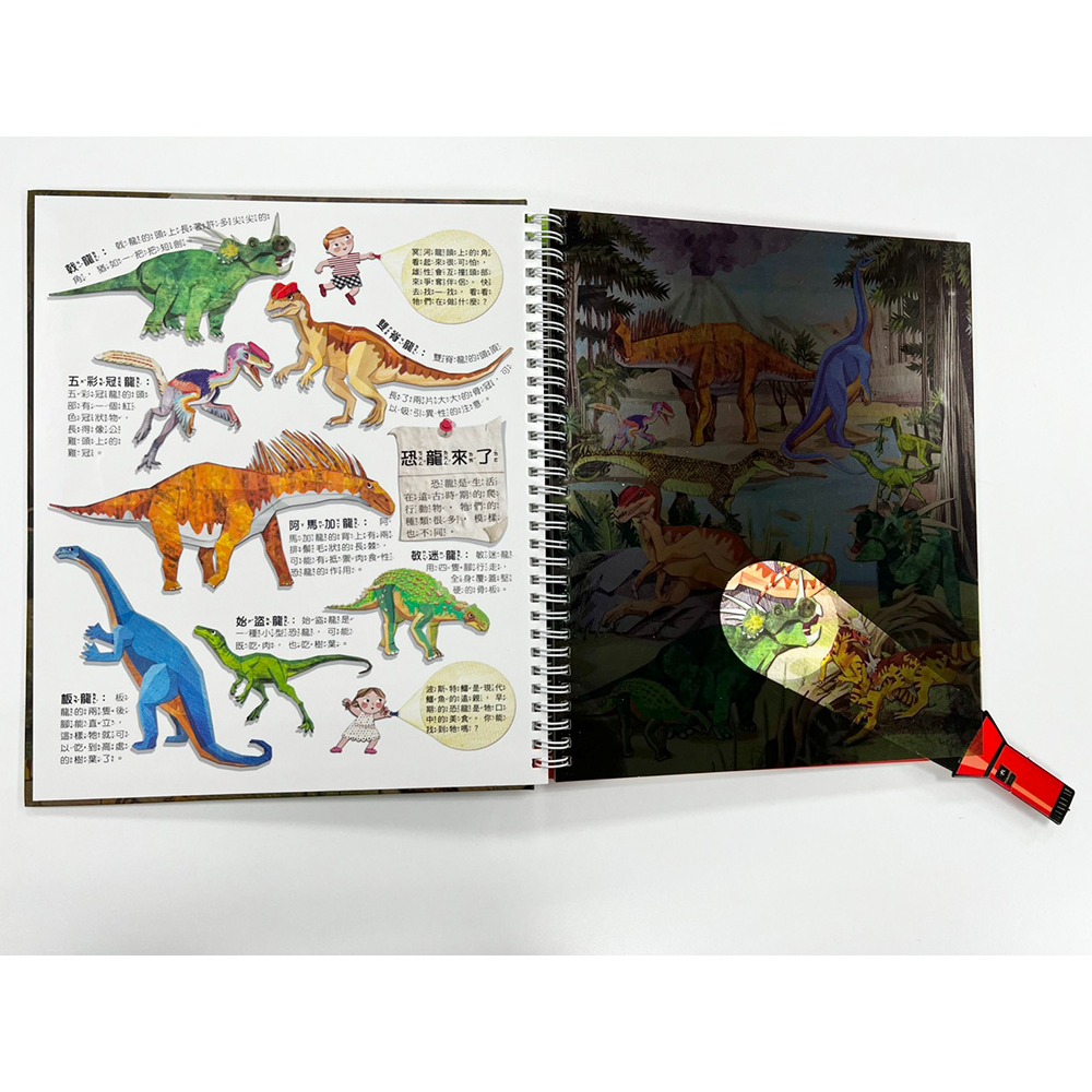 📚幼福文化📚Fun！神奇膠片手電筒：恐龍王國 9207-33 遊戲書 圖鑑書 兒童自然科學 課外讀物 觀察力 想像力-細節圖4