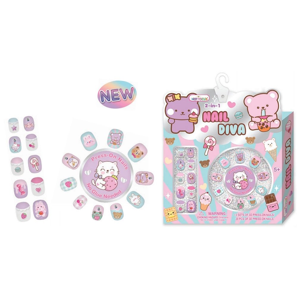 📚幼福文化📚萌萌動物─指甲貼片(Nail Diva) H12201 美甲玩具 玩具指甲 裝扮遊戲 指甲貼 生日禮物-細節圖3