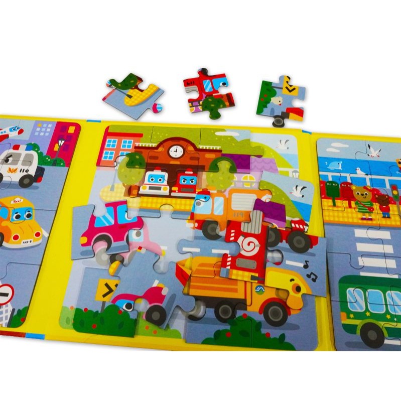 📚京采文教📚3合1磁力拼圖：動物/交通/恐龍/海洋 幼兒拼圖 磁鐵拼圖 簡易拼圖 圖像空間 專注力 生日禮物-細節圖8