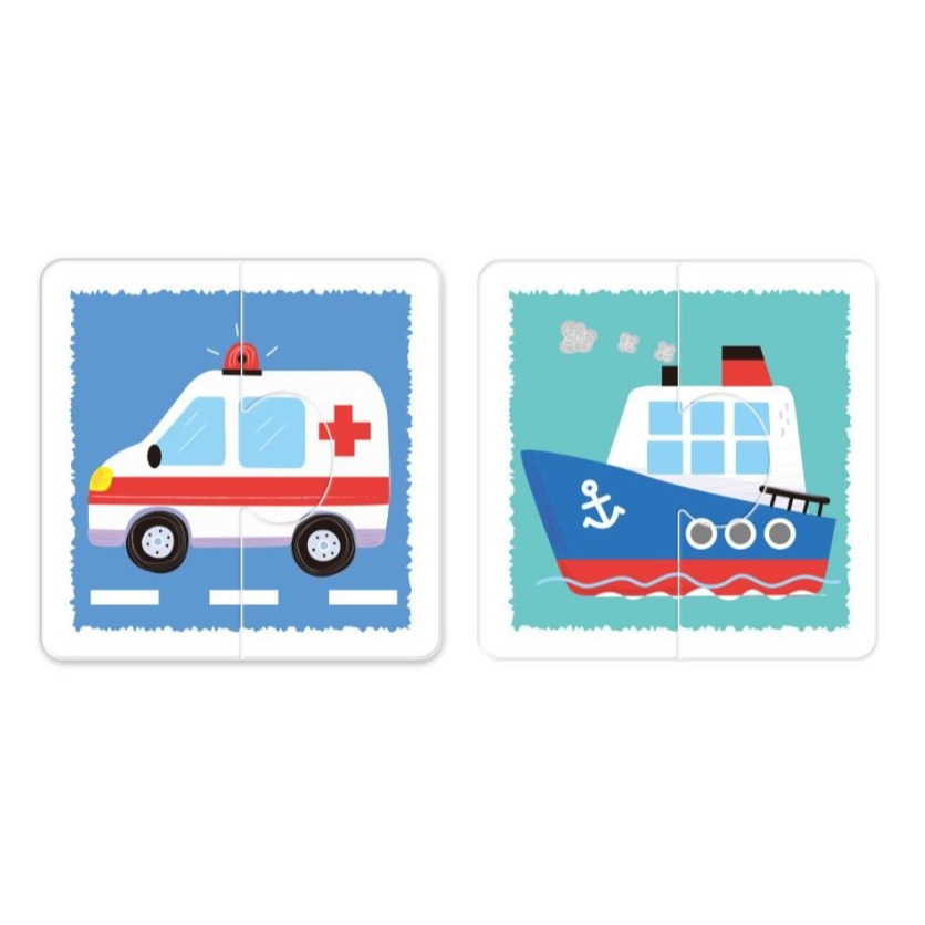 📚京采文教📚寶寶的第一套拼圖遊戲：可愛動物/交通工具 認知學習拼圖 幼兒拼圖 簡易拼圖 配對拼圖 視覺空間 專注力觀-細節圖9