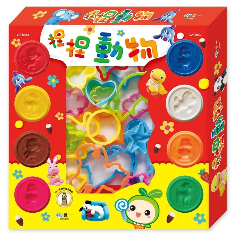 📚世一文化📚捏捏8色黏土 ABC/123/動物 安全黏土 小麥黏土 附模具 小肌肉發展 認識顏色 生日禮物-細節圖6