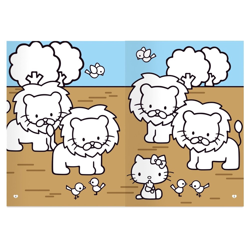 📚世一文化📚正版授權 Hello Kitty著色畫:星座篇/動物篇 塗鴉本 簡易著色 幼兒著色-細節圖7