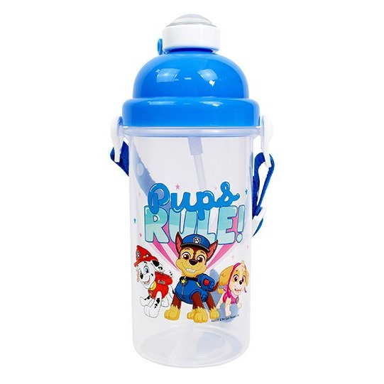 ⭐敦景⭐PP彈跳水壺(500cc/ml)台灣製正版巧虎 汪汪隊立大功 兒童水壺 背帶水壺 塑膠水壺 吸管水壺 彈蓋水壺-細節圖3