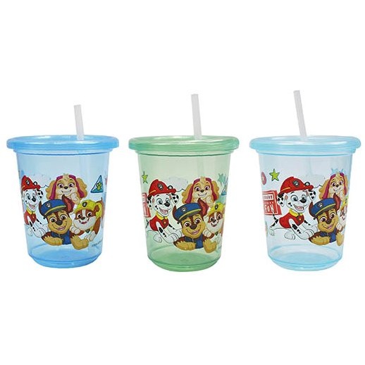 ⭐敦景⭐台灣製 塑膠 附蓋 野餐杯 3入 吸管杯 卡通杯 生日派對杯 活動用杯子 貓福珊迪 大耳狗 帕洽狗汪汪隊立大功-細節圖4