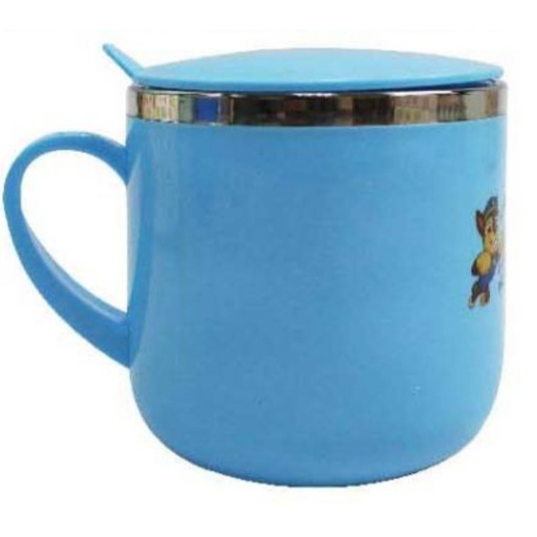 ⭐敦景⭐汪汪隊立大功 兒童單手柄杯 兒童水杯 不鏽鋼杯 附蓋水杯 隔熱水杯 幼兒園水杯 握柄水杯-細節圖3