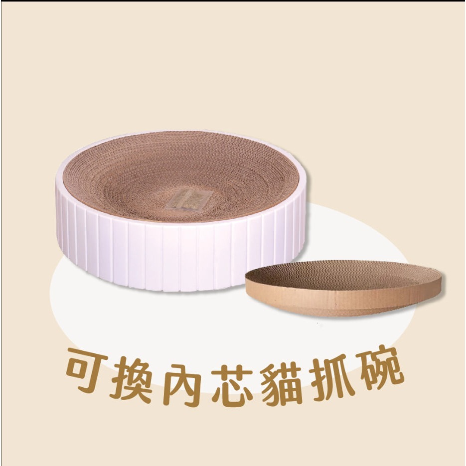 黃黃寵物館 貓抓碗 可換內芯貓抓碗 外殼一直重複使用 寵物替換芯 貓抓板 貓咪最愛!-規格圖1