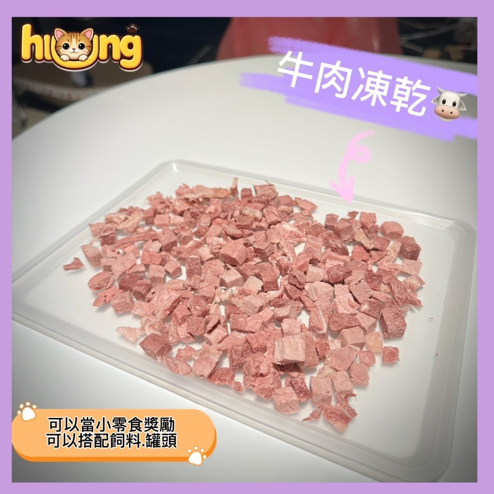 黃黃寵物館 牛肉丁 寵物零食·寵物凍乾·100%純肉無添加物·貓狗零食.原肉凍乾.真材實料.毛小孩的最愛.獎勵/挑食-規格圖5