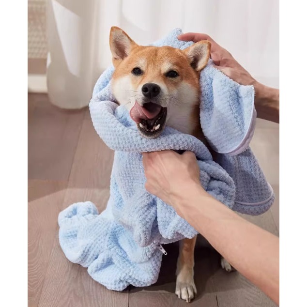 黃黃寵物館 寵物吸水浴袍 超快吸水寵物毛巾 快乾毛巾 寵物浴巾 寵物洗澡 速乾吸水巾 貓狗浴巾 貓狗浴袍 寵物毛巾-細節圖4