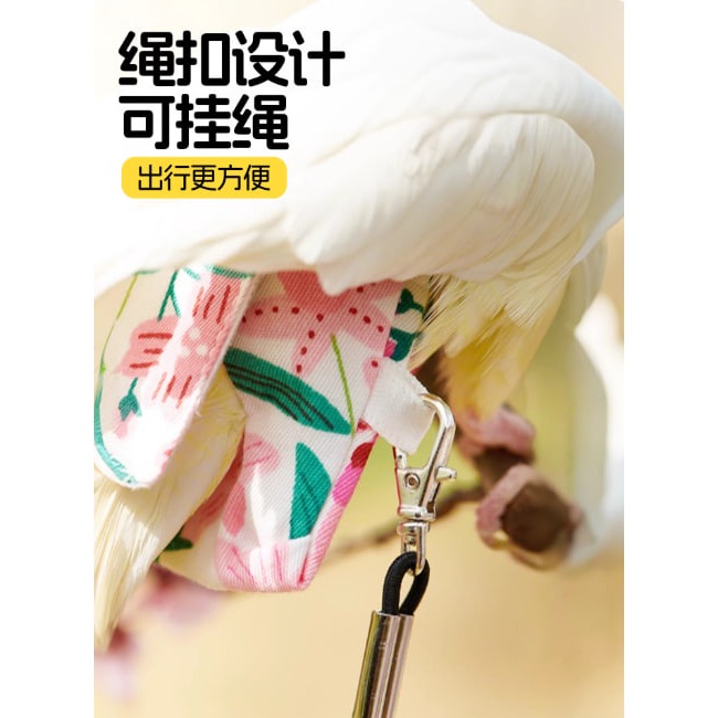 黃黃寵物館 多款可調整鸚鵡衣服 鸚鵡衣服 鸚鵡尿布衣 升級調節肩帶 鸚鵡虎皮牡丹小太陽玄鳳和尚-細節圖2
