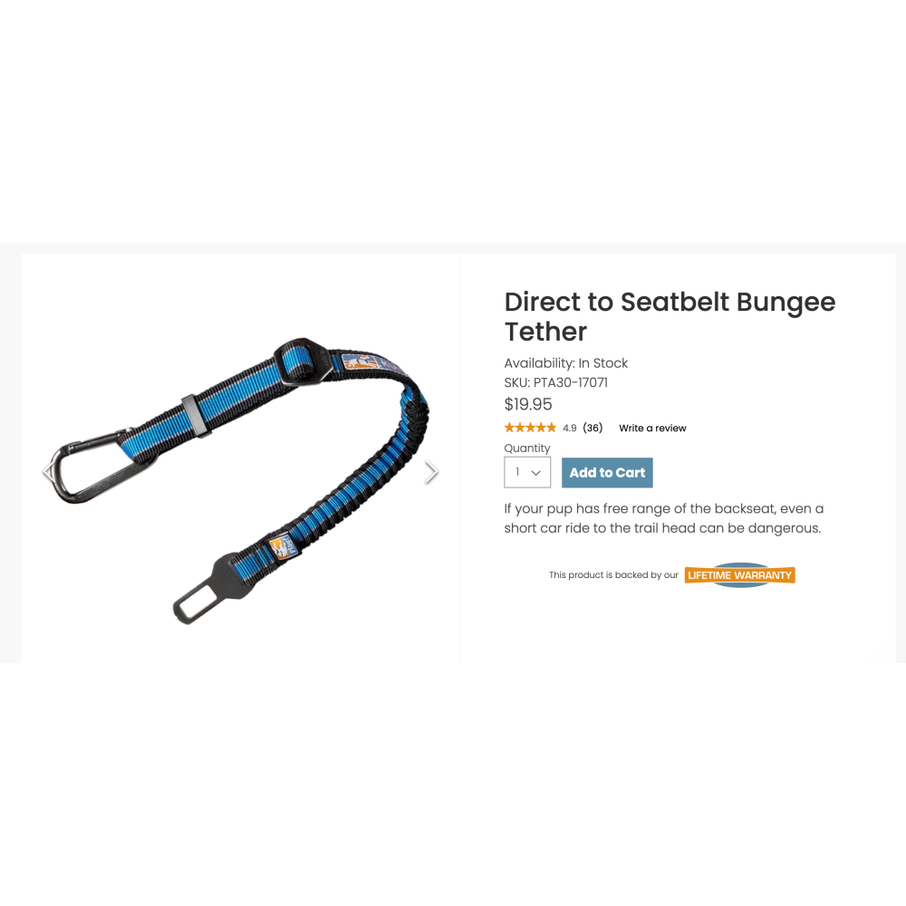 🐕‍🦺  美國 kurog 車用 車用安全帶 狗狗車用安全帶 寵物安全帶-細節圖8