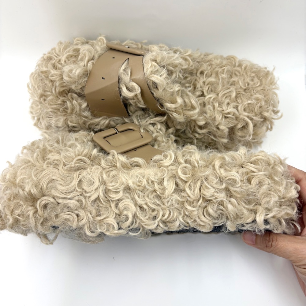一穿就被誇可愛🤍 卡其色泰迪捲毛包頭拖｜外穿也時髦的療癒系平底鞋 39/24.5-細節圖8