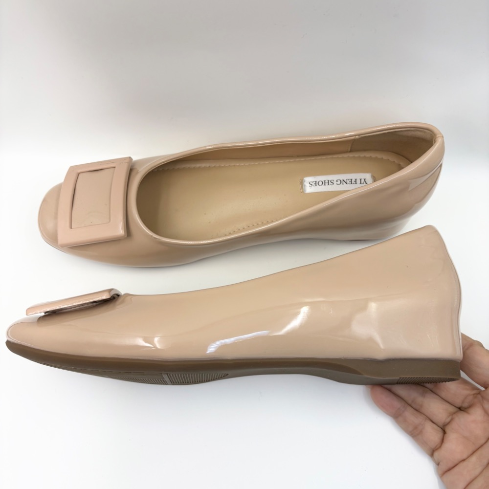 🔥【微瑕特惠】法式奶茶色方扣內增高平底鞋｜一穿顯高4cm・氣質不費力39/24.5-細節圖7