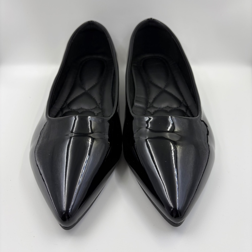 全新｜韓系極簡尖頭漆皮平底鞋🖤顯瘦修腳型・通勤/約會一雙搞定｜40碼-細節圖7