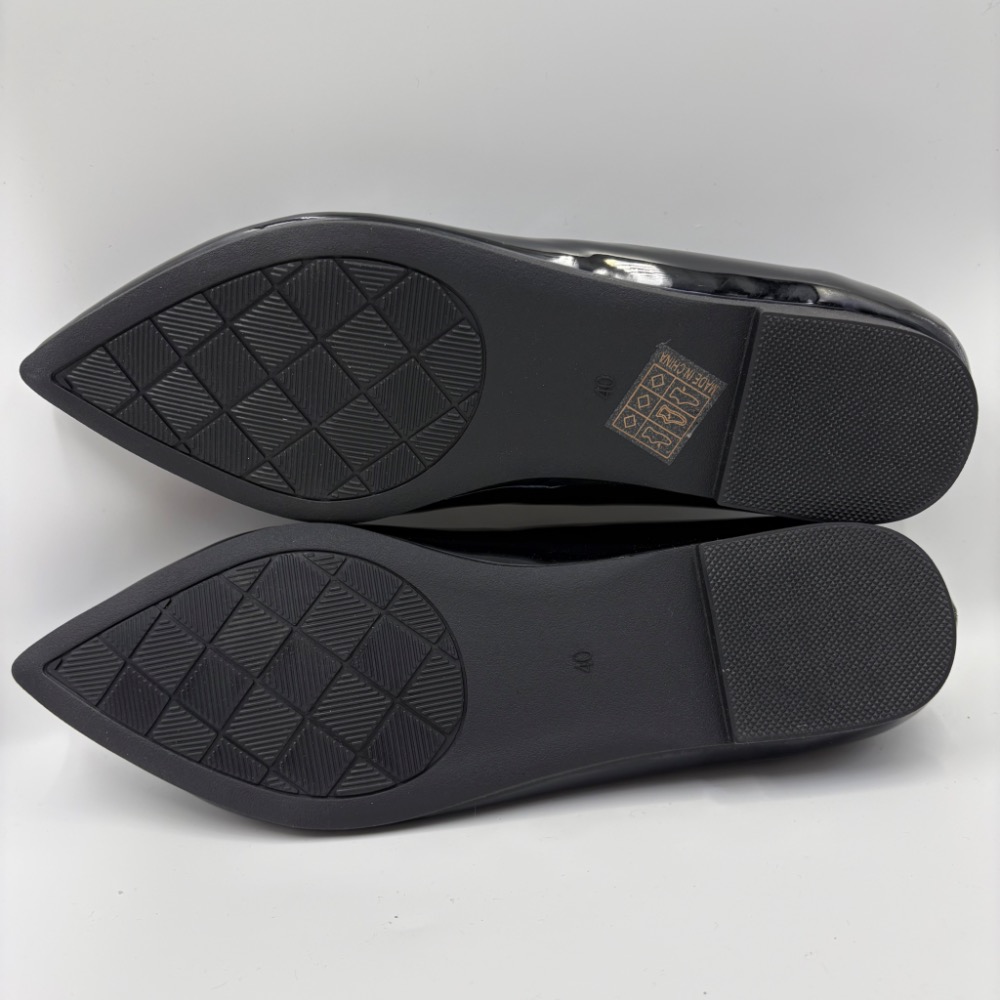 全新｜韓系極簡尖頭漆皮平底鞋🖤顯瘦修腳型・通勤/約會一雙搞定｜40碼-細節圖10