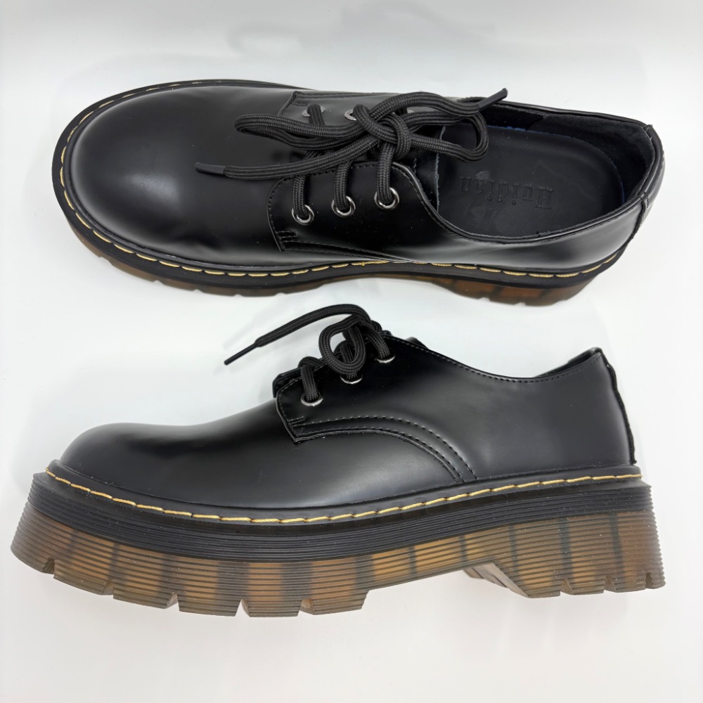 🔥【全新真皮厚底馬丁鞋】一穿就有氣場｜顯瘦不笨重・通勤日常都好搭39 / 24.5 現貨一雙-細節圖7
