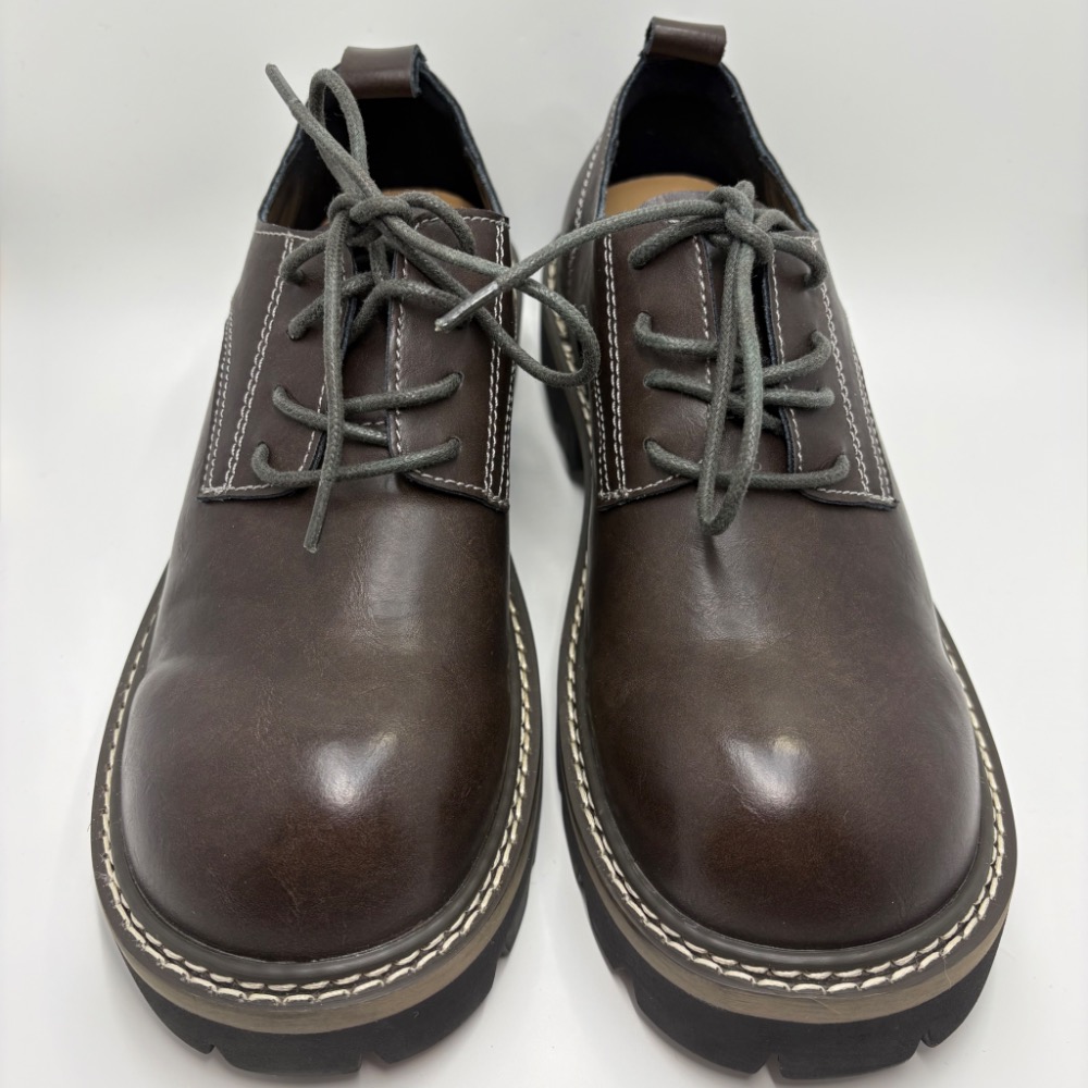 一穿就愛上｜復古棕色真皮厚底小皮鞋｜英倫感滿滿｜39/24.5-細節圖7