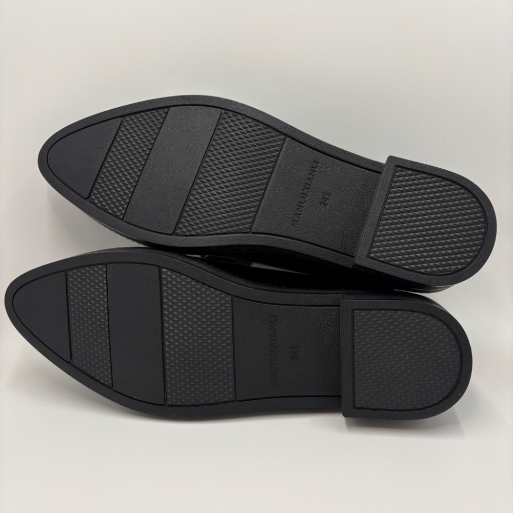 🔥 英倫質感系首選｜黑色真皮漆皮 A 字扣內增高樂福鞋39/24.5-細節圖7