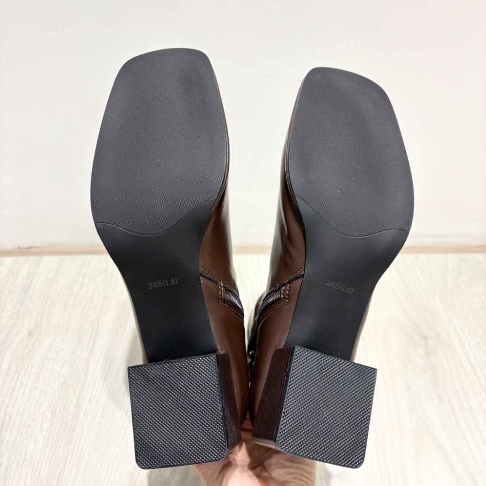 顯瘦爆款！質感棕色方頭加絨瘦瘦靴｜39/24.5-細節圖7