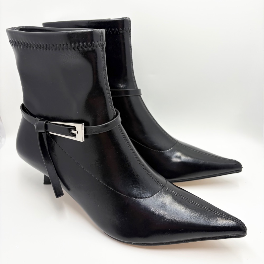 法式顯瘦氣質黑靴✨5cm細跟＋尖頭拉長腿！一穿就變高級39/24.5-細節圖3