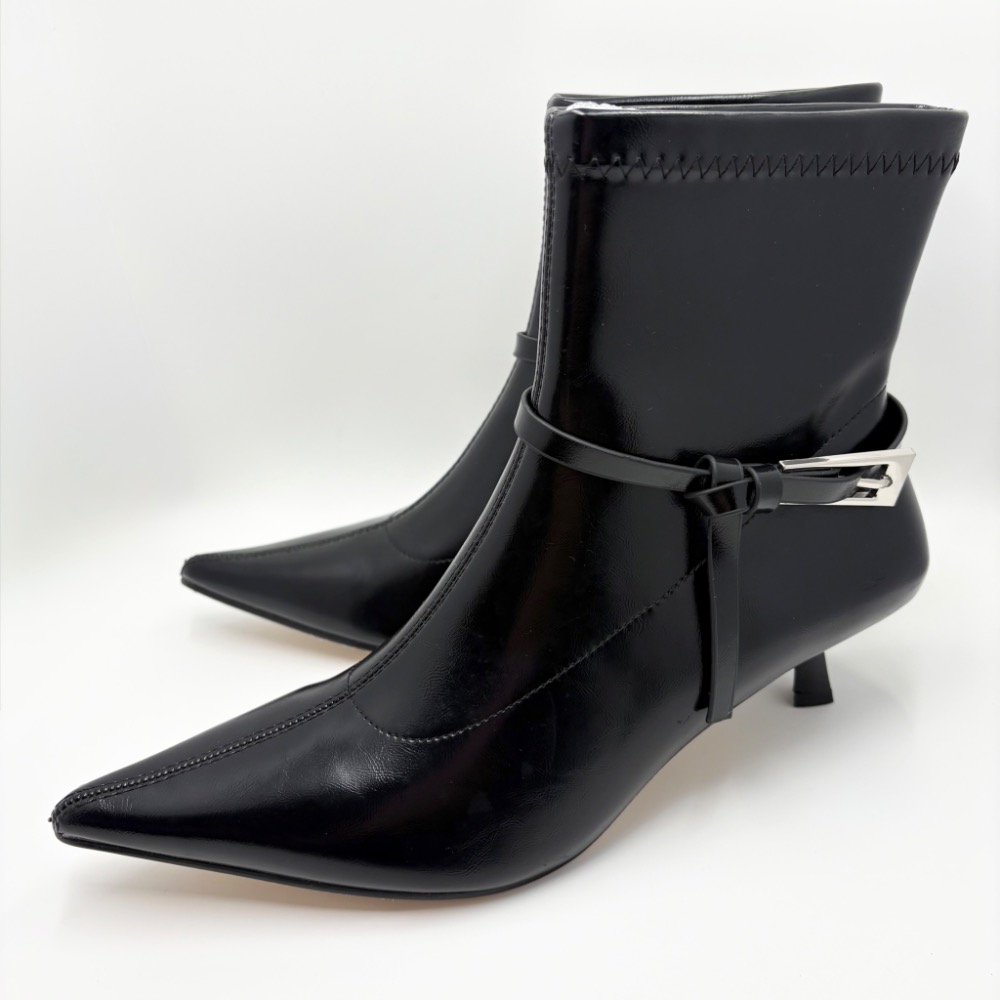 法式顯瘦氣質黑靴✨5cm細跟＋尖頭拉長腿！一穿就變高級39/24.5-細節圖4