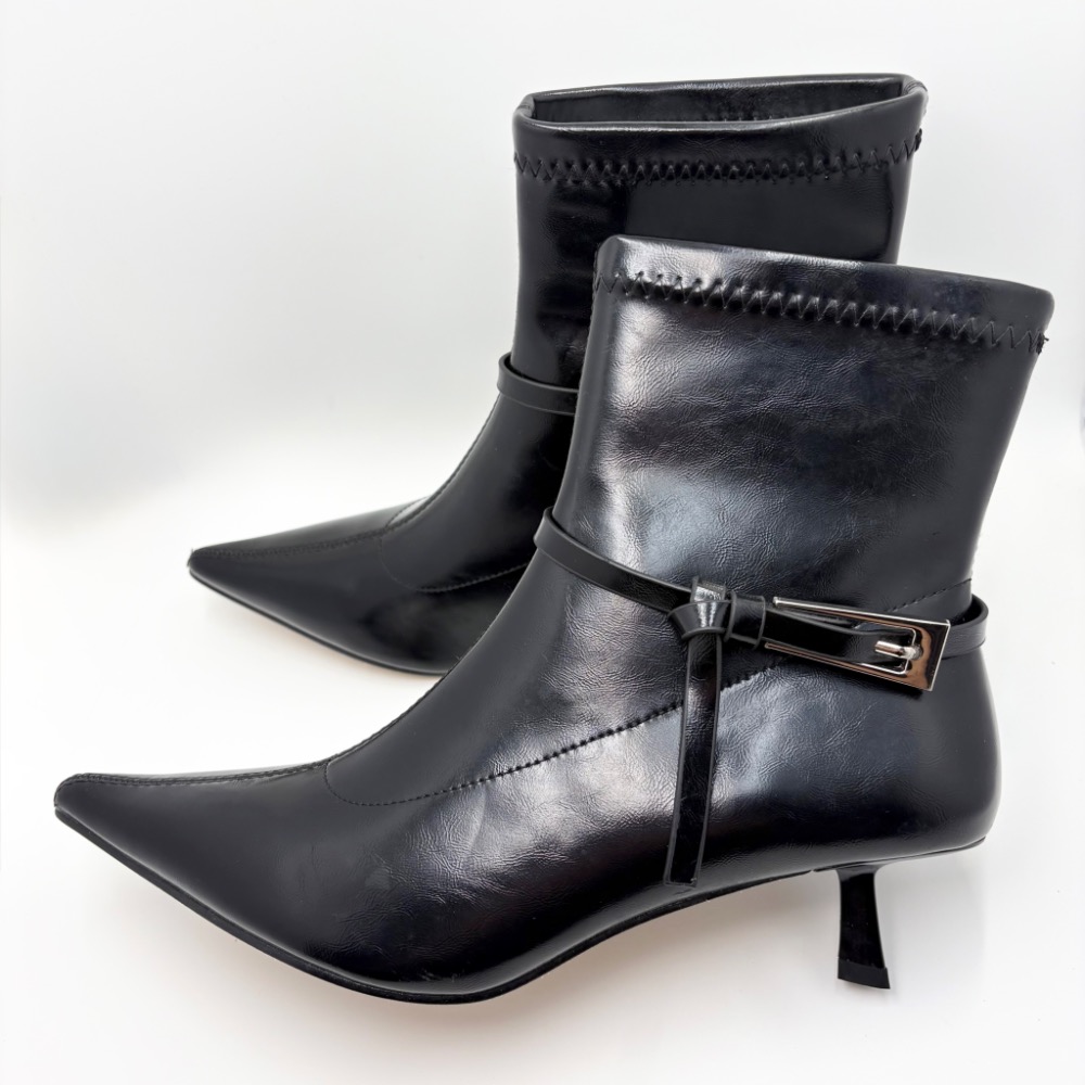 法式顯瘦氣質黑靴✨5cm細跟＋尖頭拉長腿！一穿就變高級39/24.5-細節圖7