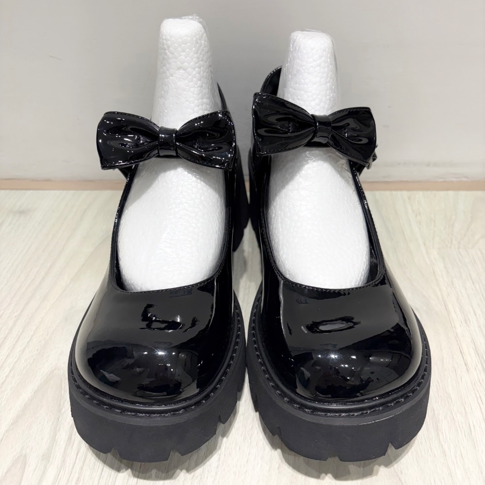 🖤甜酷女孩必收！一穿腿直接拉長✨全新現貨｜瑪莉珍學院風蝴蝶結厚底鬆糕鞋39/24.5-細節圖3