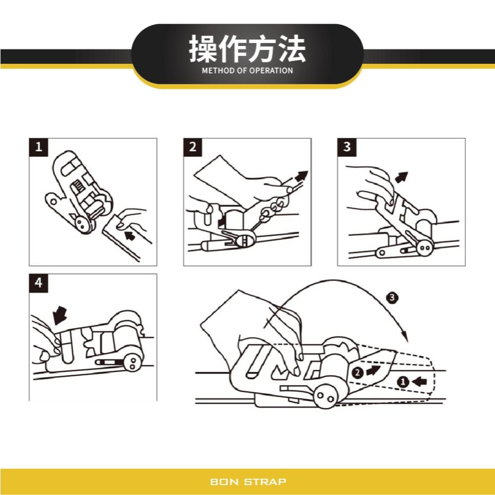 【綁固 Bon Strap】1.2噸 3M (無鉤子) 捆綁器 綑綁器 手拉器 貨車綑綁帶 外箱綑綁帶 布猴 棘輪綁帶-細節圖3