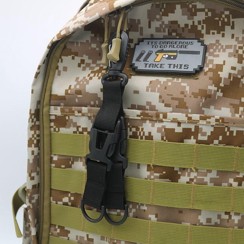 【綁固 Bon Strap】360°戰術雙D掛扣 戶外戰術尼龍織帶背包掛扣 多功能登山扣 D型掛環 鑰匙扣 雙拆快掛-細節圖3