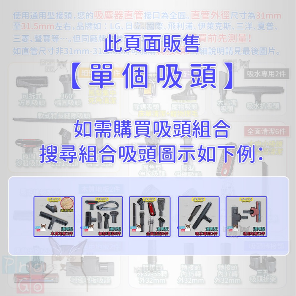 【ProGo】 吸塵器吸頭 吸塵器轉換頭 日立 吸塵器 除蟎吸頭 國際 車用 沙發 大掃除 地板 吸水 CV-AM14-細節圖3