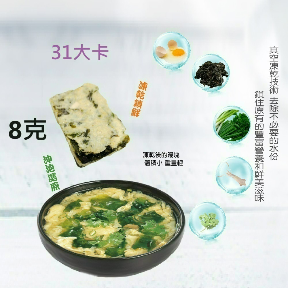 台灣蘇伯 紫菜蛋花湯8g  SGS FDA 買10送2 沖泡蛋花湯 蘇伯 速食湯 方便湯 湯塊 湯煮粥 湯餃餛飩湯 湯底-細節圖2