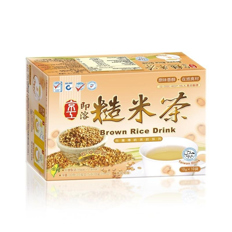 京工 即溶糙米茶 即溶糙米茶 即沖即飲 沖泡 素  (10入/盒)-細節圖2