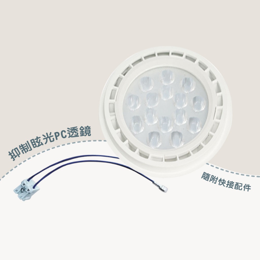 〖小燕子〗💡含稅 LED AR111 射燈 安定器內藏型 白殼/黑殼 黃光/自然光/白光 發光角度25度 全電壓 光彩-細節圖5