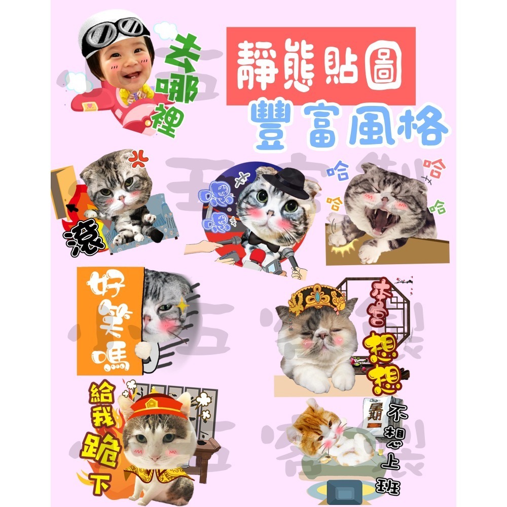 ✿Small five✿Line貼圖、微信客製化靜態、動態~寵物、人物、文字都可以製作唷~~-細節圖3
