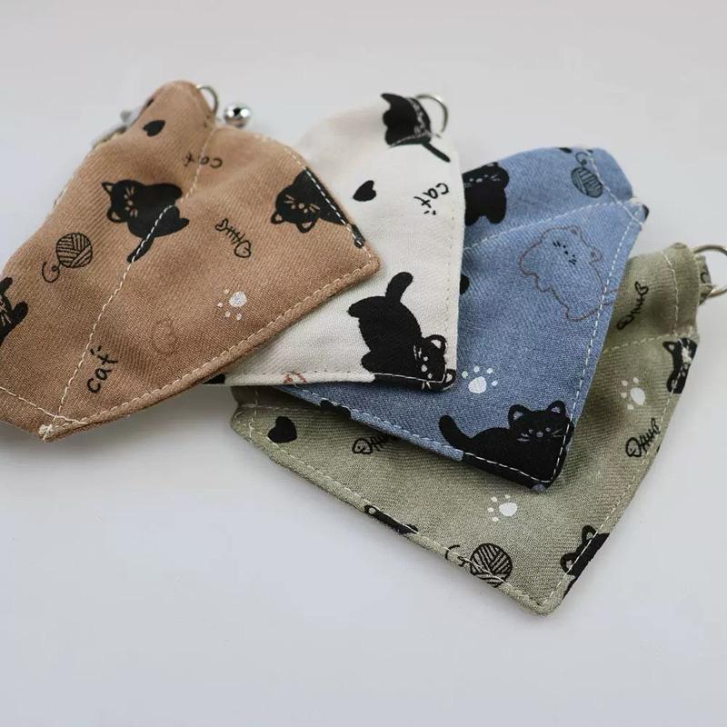 寵愛毛宅 寵物三角金 可愛鈴鐺卡通三角金 貓咪項圈 貓咪三角巾 幼犬項圈 小型犬三角巾-細節圖2