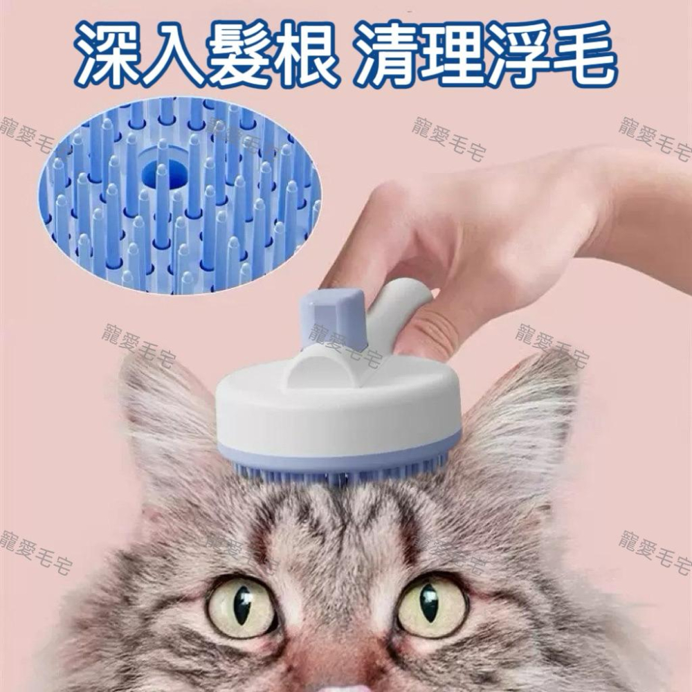 寵愛毛宅 寵物用品 寵物清潔梳 寵物祛浮毛梳 狗狗脫毛刷 寵物洗澡刷 干濕兩用寵物自潔刷 除毛梳 貓狗除毛 洗澡刷-細節圖2