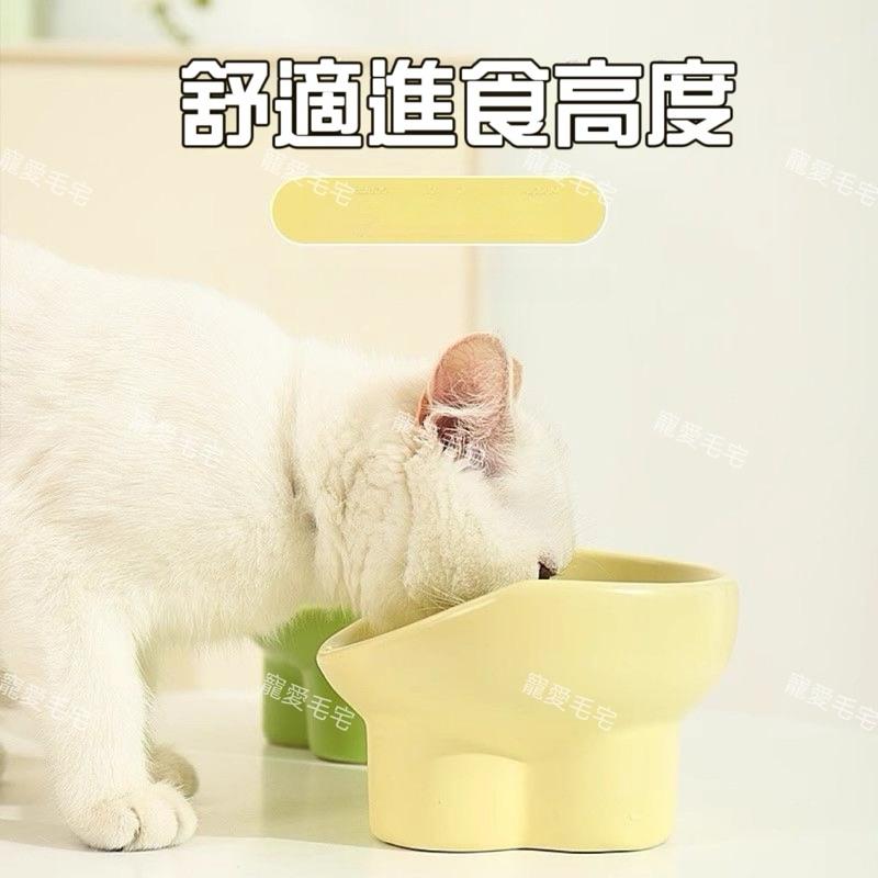 寵愛毛宅 寵物用品 寵物餵食碗 寵物水碗 貓碗 狗碗 高腳護頸碗 防打翻斜口碗-細節圖4