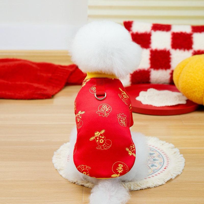 寵愛毛宅 寵物衣服 寵物新年衣服 寵物過年衣服 寵物棉服 貓咪過年衣服 狗狗過年衣服 狗狗新年衣服  保暖背心-細節圖5