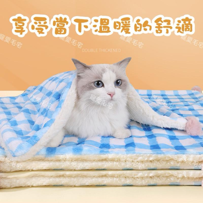 寵愛毛宅 寵物珊瑚絨被 法蘭絨寵物毯 寵物毛毯 寵物毯 法蘭絨毯 寵物被 寵物窩 睡毯 保暖寵物毯 寵物睡毯 雙層加厚-細節圖2