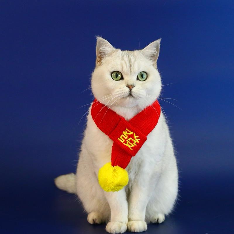 寵愛毛宅 寵物新年項圈 寵物新年圍巾貓咪新年圍巾 狗狗新年圍巾 寵物新年福字圍巾 寵物新年頸部裝飾-細節圖6