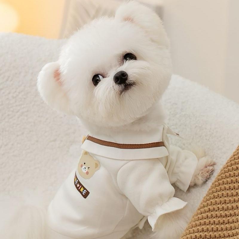 寵愛毛宅 新款 寵物衣服 寵物保暖 小熊印花POLO領秋冬寵物衣服 狗狗衣服 貓咪衣服  貓咪保暖衣服 狗狗保暖衣服-細節圖4