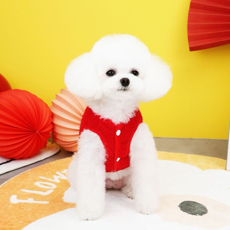 寵愛毛宅 新款 寵物新年衣服 寵物過年衣服 貓咪新年衣服 狗狗新年衣服 貓咪過年背心 狗狗過年衣服 貓狗保暖背心-細節圖4