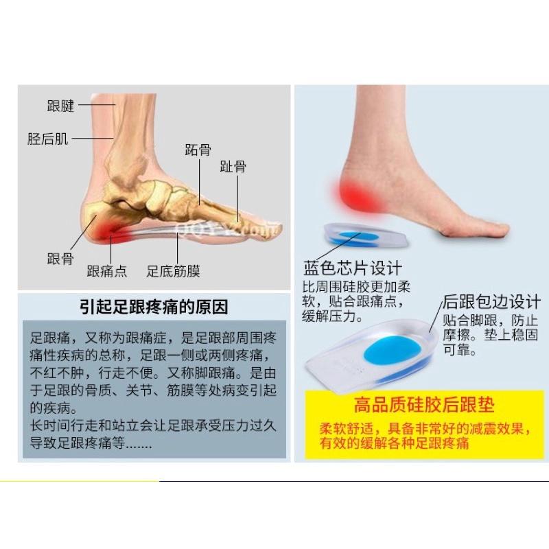 BJ商城🇹🇼透明矽膠軟後跟墊杯 腳後跟痛 筋膜足跟骨刺痛 腳跟傷痛墊 鞋墊 一雙 後跟墊-細節圖6